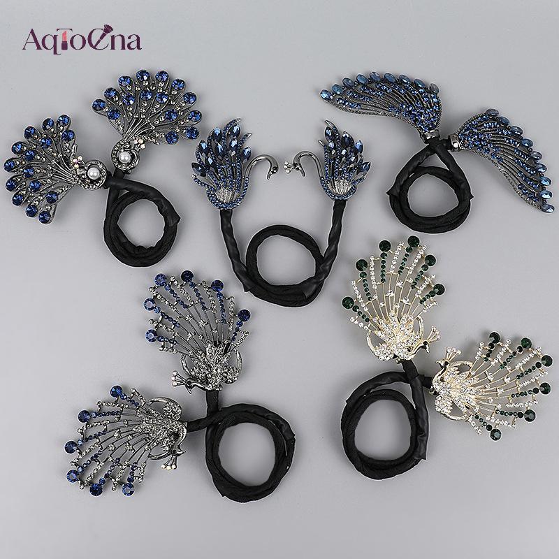 Kẹp tóc uốn phong cách Hàn Quốc với pha lê tinh tế - phụ kiện tóc sang trọng AqToCna