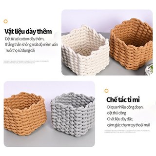 Giỏ lưu trữ dây bông Máy tính để bàn Sắp xếp trang điểm Chăm sóc da Thùng lưu trữ Trang trí nhà trẻ