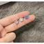 Ｂông tai nữ zircon màu sắc đơn giản, đa năng