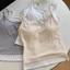 NICOLOO Áo Tank Top, Chắp Vá In Hoa Spaghetti Strapy Top, Vai Mùa Hè Gợi Cảm Với Áo Ngực Pad Nữ Camisole Đeo Bên Ngoài