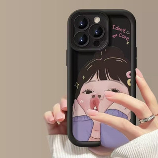 Dành Cho IPhone17 16 15 14 13 12 11ProMax X XR XSMax 7Plus Dễ thương bĩu môi cô gái tốt lỗ điện thoại trường hợp
