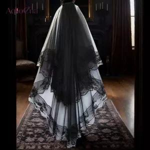 AqToCna Hai Lớp Ren Cô Dâu Veil Đám Cưới Veil Withb Ngắn Cô Dâu Veil Trang Phục Hóa Trang Phụ Kiện Tóc AqToCna