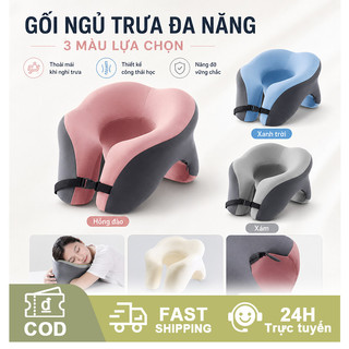 Gối chữ U memory foam cao cấp, hỗ trợ cổ chống đau mỏi, dùng làm gối ngủ trưa văn phòng & du lịch, êm ái thoáng khí