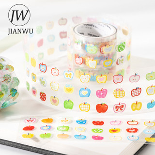 JIANWU Nhiều Màu Sắc Little Things Series Kawaii Dopamine Tree Apple Phong Cảnh Chất Liệu Cắt Băng PET Tạp Chí Sáng Tạo Văn Phòng Phẩm
