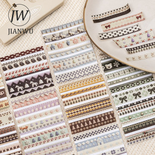 JIANWU Đảo Dệt Giấc Mơ Series Vintage Dệt Kim Họa Tiết Phong Cảnh Chất Liệu Cắt Băng Sáng Tạo DIY Tạp Chí Văn Phòng Phẩm