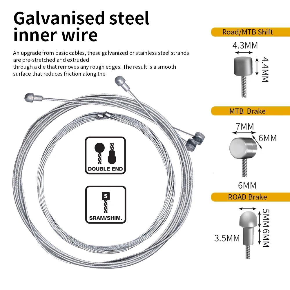 Bộ cáp xe đạp đua Jagwire MTB dành cho phanh và chuyển số, phù hợp xe đạp leo núi 4mm/5mm, tương thích Sram & Shimano