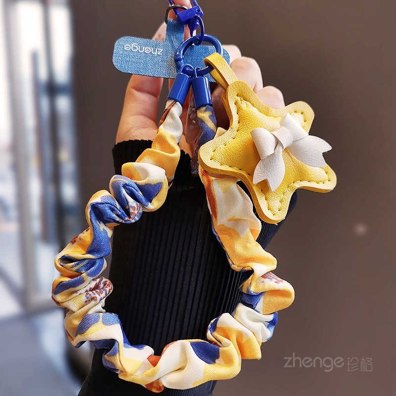 Điện Thoại Di Động Dây Cổ Tay Phong Cách Ngắn Xếp Ly Vải Scrunchy Vòng Tay Nữ Niche Siêu Đẹp Túi Mặt Dây Chuyền Trang Sức