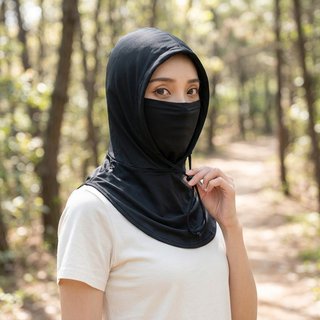 Mặt nạ chống nắng hood điều chỉnh được, phù hợp cho thể thao ngoài trời và đi xe đạp - màu đen xám