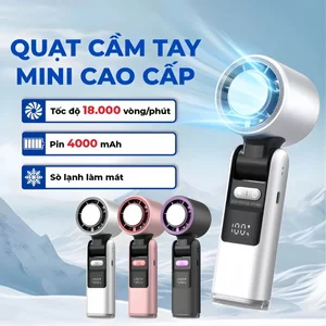 Quạt Tích Điện Mini K801 Cầm Tay Tốc Độ Cao,pin4000mah Quạt Sò Lạnh 100 Cấp Độ Gió Làm Lạnh Cực Nhanh.