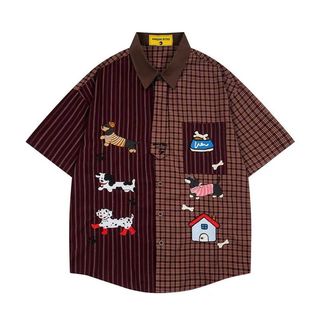 Dachshund Thêu Trên Áo Sơ Mi Tay Ngắn, Hoạt Hình Phù Hợp Cho Nam Và Nữ Mùa Hè