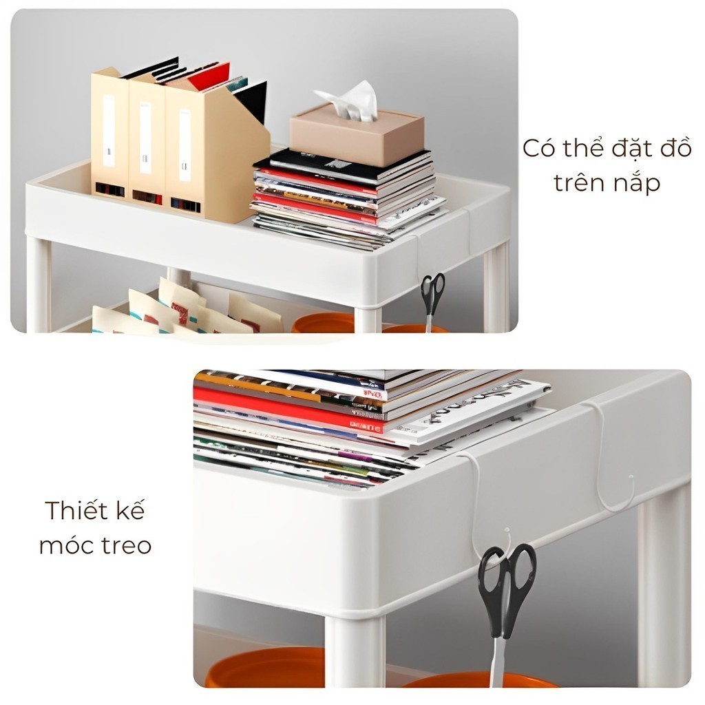 Kệ Đựng Đồ 3-4 Tầng Có Bánh Xe Chắc Chắn Thiết Kế Hiện Đại Dễ Sử Dụng