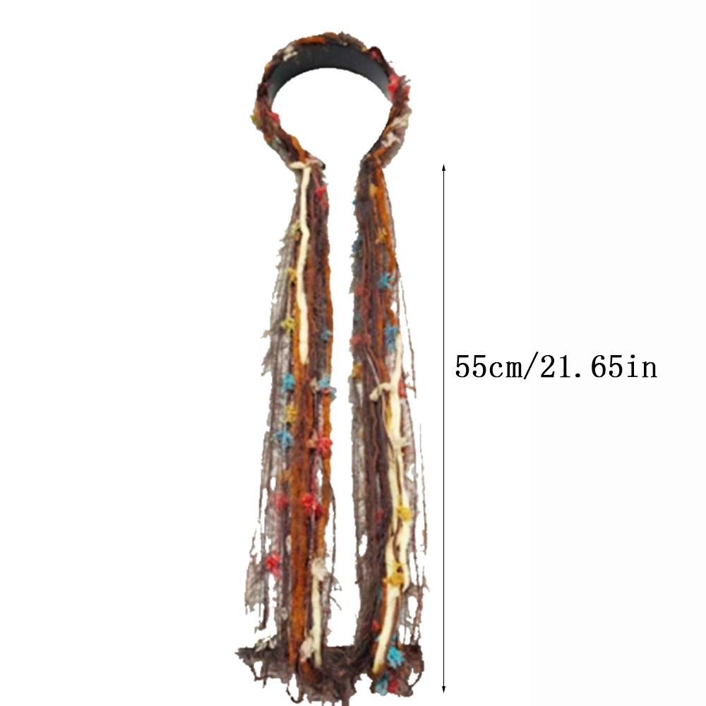 SENRTY Băng Đô Quấn Tóc Tây Tạng Trung Quốc, Vòng Tóc Dân Tộc Tua Rua Dài Phong Cách Boho, Retro 55CM Dệt Nhiều Màu Sắc Ruy Băng Bím Tóc Phong Cách Boho