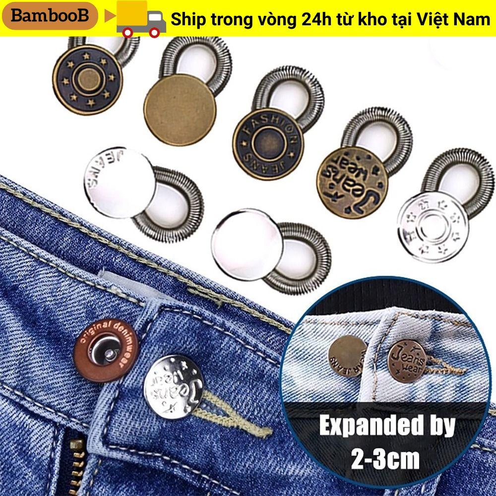 BAMBOOB 10 Cái Eo Nối Dài, Kim Loại Đàn Hồi Mở Rộng Phụ Kiện Nút Lò Xo, Quần 17mm Quần Co Giãn May Dụng Cụ Nút Quần Jeans