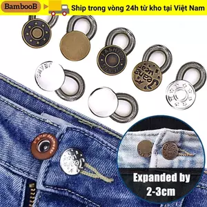 BAMBOOB 10 Cái Eo Nối Dài, Kim Loại Đàn Hồi Mở Rộng Phụ Kiện Nút Lò Xo, Quần 17mm Quần Co Giãn May Dụng Cụ Nút Quần Jeans