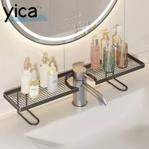 Kệ quầy phòng tắm YICA, Kệ trang điểm phòng tắm chống trượt 50 / 60cm, Thoát nước rỗng hạng nặng Không cần khoan Kệ phòng tắm