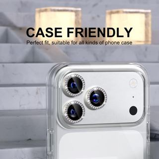 Kính bảo vệ camera iPhone đính đá lấp lánh chống trầy cho iPhone 11 12 13 14 15 16 17 Pro Max 17 Air