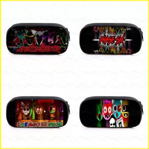 HT2 Sprunki Incredibox Hộp Đựng Sinh Viên Dung Tích Lớn Văn Phòng Phẩm Túi Bảo Quản Anime Văn Phòng Phẩm Túi TH2