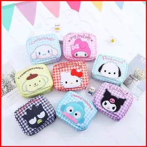 ST2 Kuromi Pochacco XO Hangyodon giai điệu Bé gái di động băng vệ sinh gói hoạt hình kẻ sọc dễ thương túi băng vệ sinh TS2