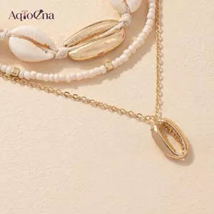AqToCna Ba Lớp Đi Biển Vỏ Choker Nelaces Bohemian Vỏ Tự Nhiên Nelace Cổ Ngắn Cho Nữ Dây Xích Choker Phụ Kiện AqToCna