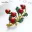 AqToCna Dâu Thổ Cẩm Pin Đỏ Thiết Kế Cây Trang Sức Dễ Thương Phong Cách Mùa Hè AqToCna