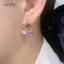 AqToCna 1 Cặp Bông Tai Pha Lê Tính Khí Thời Trang Màu Tím Zircon Hoa Bốn Lá Ngọc Trai Bông Tai Dành Cho Nữ Nhẹ Sang Trọng Phụ Kiện Tai AqToCna