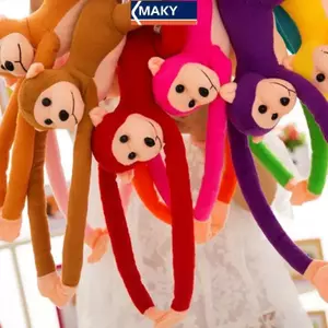 MAKY 60cm Cánh Tay Dài Đuôi Khỉ Nhồi Bông Sang Trọng Rèm Ngủ Bé Thoải Mái Đồ Chơi Động Vật Trang Trí Ô Tô Ngày Lễ Tình Nhân Gi VN
