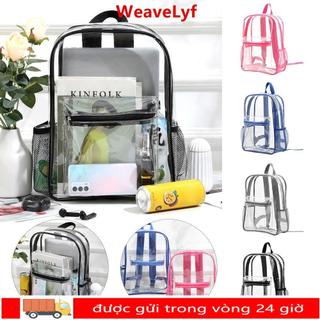 Ba lô trong suốt WEAVELYF, Ba lô PVC lưu trữ dung tích lớn, Túi đeo vai chống nước thiết kế sang trọng thời trang Thể thao ngoài trời