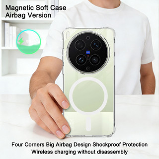 Ốp Lưng Từ Tính Vivo X300 Ultra X300s X300 Pro 5G Chống Sốc Túi Khí Mềm TPU