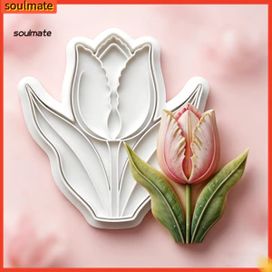 Linh hồn| Khuôn làm bánh quy gia đình Bộ cắt bánh quy hoa Bộ cắt bánh quy hoa – Hình hoa Tulip hoa hướng dương để nướng bánh kẹo mềm bằng đất sét tự làm – dành cho mẹ