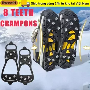 ESSENCEH 1 Đôi Giày Crampons, Spike 5 / 8 Răng Ice Gripper Spike, Chống Trơn Trượt Đa Năng Leo Núi Crampon Mùa Đông Ngoài Trời