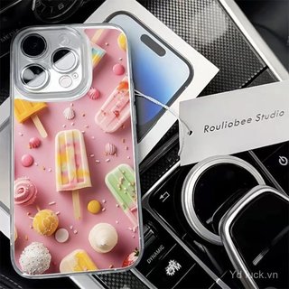 Ốp điện thoại chống sốc trong suốt sáng tạo kem hồng mùa hè Thích hợp cho iPhone 17promax / 14promax / 16 / 13 / 15pro / 12pro / 11 / xs / 14plus Vỏ chống sốc