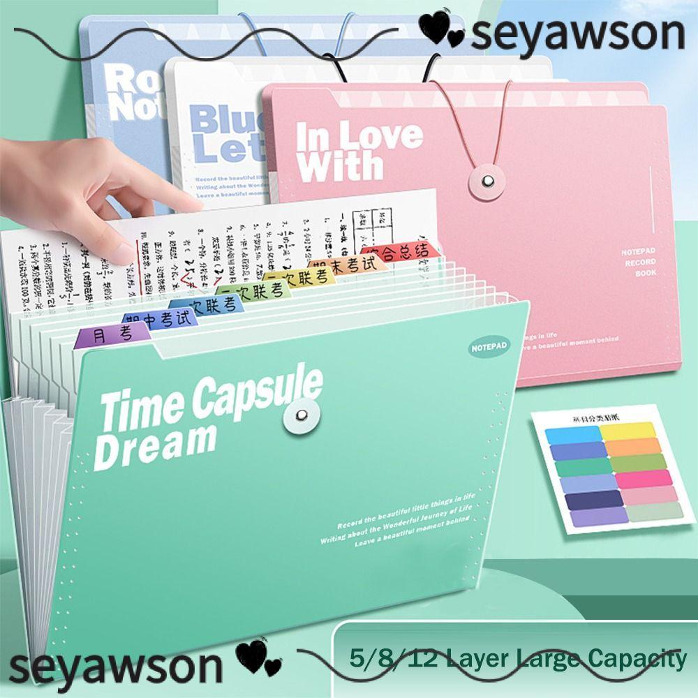 Túi đựng đàn Organ SEYAWSON, Hộp đựng giấy kiểm tra Thư mục tập tin A4 chống nước, Sáng tạo 5 / 8 / 12 Túi PP Phân loại lưu trữ Tập tin tổ chức Sinh viên