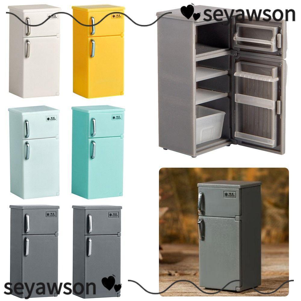 Tủ Lạnh Mini SEYAWSON, 1: 24 Thiết Bị Nhà Bếp Mô Hình Tủ Lạnh, Retro Nhiều Màu Nhựa Blyth Búp Bê Trang Trí Tủ Lạnh