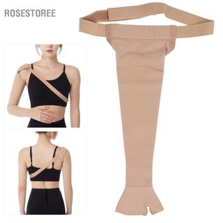 rosestoree Phù bạch huyết Nén tay cho nam giới Phụ nữ 23-32mmHg Hỗ trợ đầy đủ với dây đeo Nẹp Phù nề Lipedema Sưng sau phẫu thuật cắt bỏ vú Giảm đau (M-Left