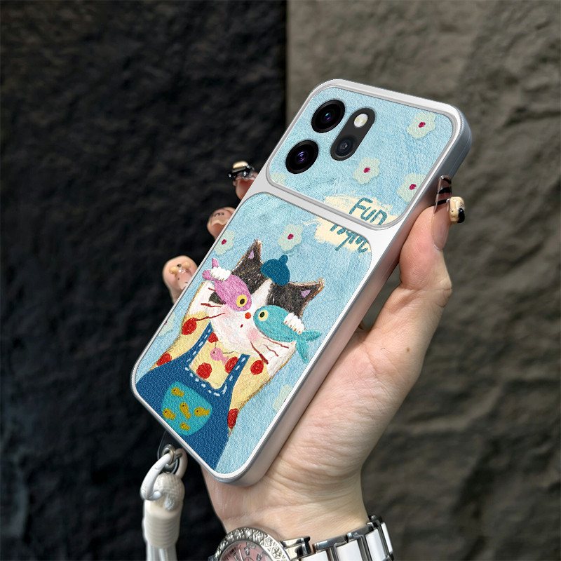 Ốp Lưng Cho OPPO Reno 15 pro MAX reno15 Reno 15F 5g Vỏ Điện Thoại Lo Âu Vỏ Mềm Silicon Chống Sốc Thiết Kế Mới Thẩm Mỹ Mèo Dễ Thương Có Dây Buộc Cho Bé Gái TBDTYYM1