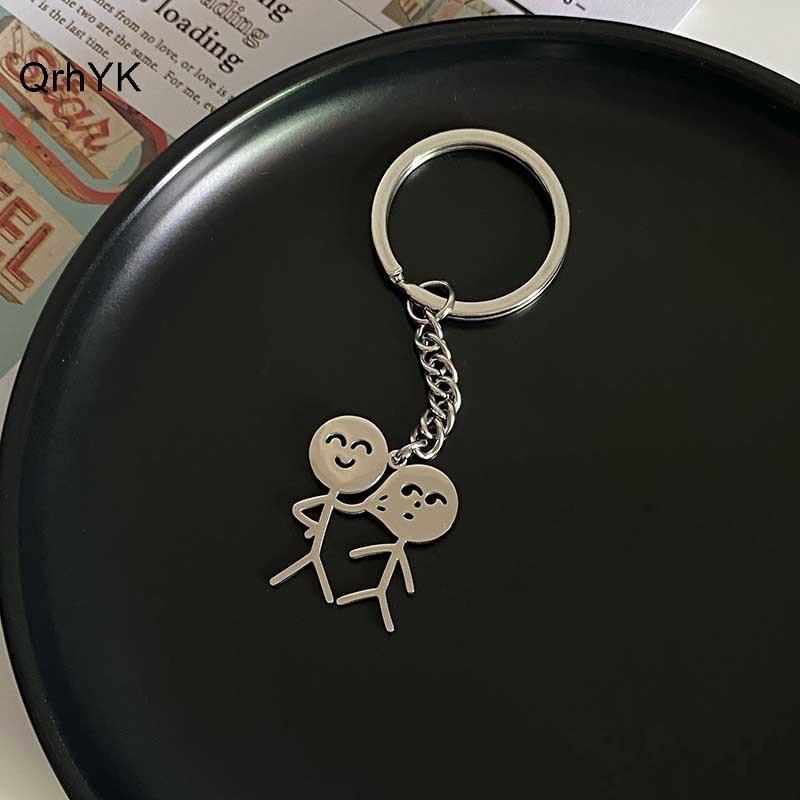 Thời Trang Nhà Máy Vui Nhộn Stiman Cặp Đôi Móc Khóa Ins Dễ Thương Cá Tính Ngộ nghĩnh Học Sinh Túi Mặt Dây Chuyền Bạn Gái Quà Tặng Sinh Nhật QrhYK