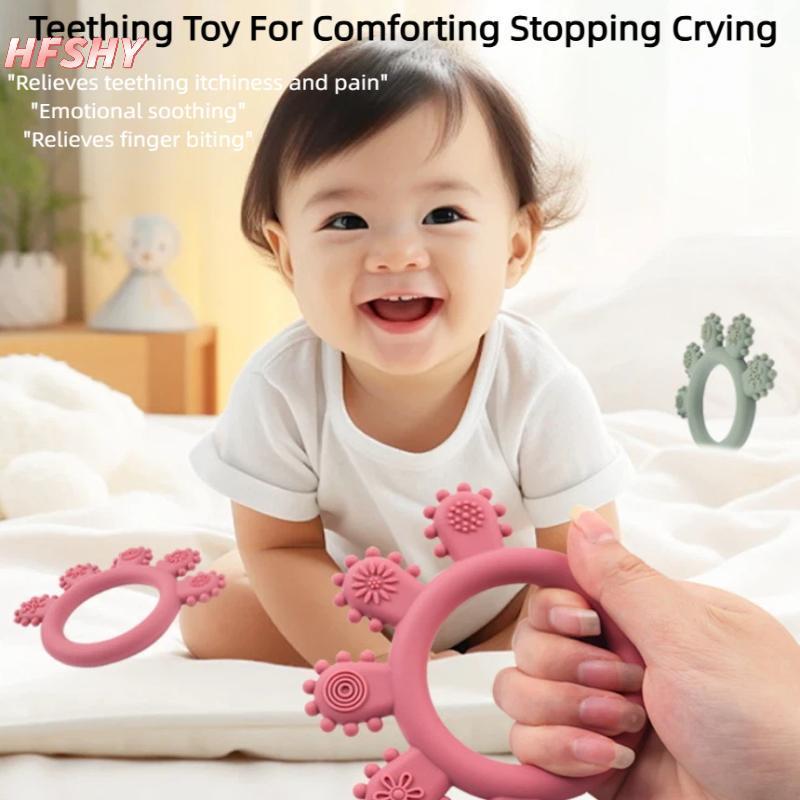 HFSHY Cầm Tay Nhiều Màu Silicone Vòng Cho Bé Miếng Dán Lo Âu Mọc Răng Đồ Chơi 0-12 Tháng Nhai Hạt Cảm Giác Kẹo Cao Su Giảm Soother Bé VN