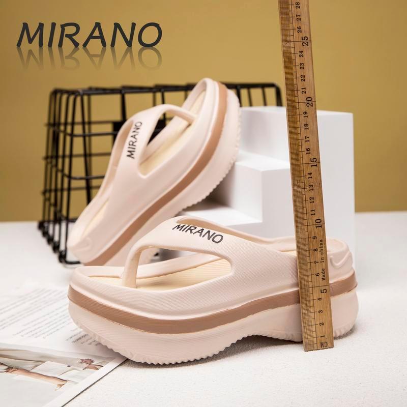 Mirano Dép Nữ Cao 7cm, Chống Trơn Trượt Thoải Mái, Phong Cách Nhà, Giày Đi Biển Ngoài Trời
