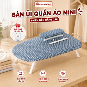 Bàn Để Ủi Quần Áo Gấp Gọn HomeMate – Bàn Ủi Mini Chống Bỏng Có Đệm Tay Tiện Lợi Cho Gia Đình