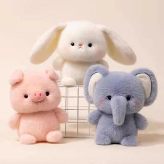 Búp bê đồng hành LUMELAMP, gối nhồi bông voi 16cm, gấu siêu mềm, đồ chơi bàn hình động vật