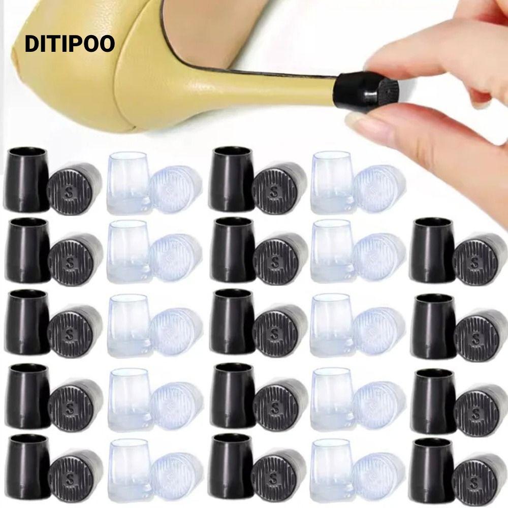 Bộ bảo vệ gót chân DITIPOO, Bộ bảo vệ gót chân chống trượt hình tròn, Bộ giảm thanh chống sốc Vỏ chống trượt Giày cao gót