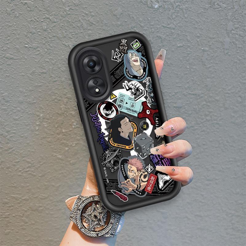 Ốp Lưng Cho OPPO A17 A17K A18 A38 A58 A60 4G Phim Hoạt Hình Silicon Mềm Đáng Yêu Ốp lưng TPU Jujutsu Kaisen Anime Mắt Thiên Thần Chống Sốc Ốp Lưng