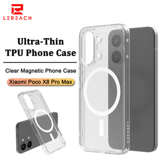 Lereach cho Poco X8 Pro Max X8 Pro Poco X7 Pro Poco X7 Vỏ điện thoại từ tính, Acrylic + TPU, Vỏ sạc từ tính trong suốt chống sốc 4 chiếc