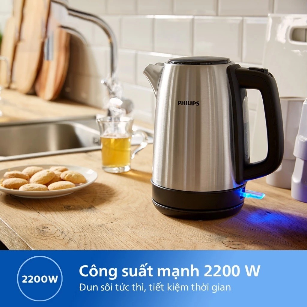 Ấm Đun Siêu Tốc Philips HD9350/90, Công Suất 2200w - 1.7L, Hàng Chính Hãng