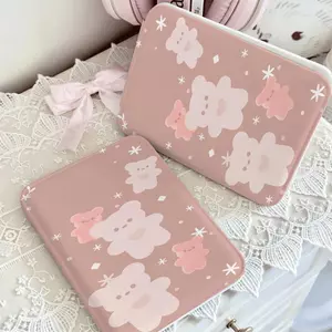 Gương gập mini trang điểm bỏ túi gấu sao nâu nhạt ấm áp dễ thương gọn nhẹ