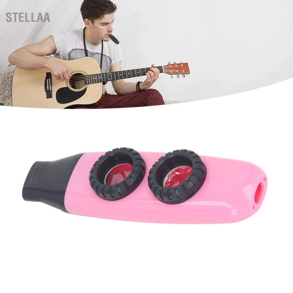 Stellaa Sáo Kèn Kèn Kazoo Dụng cụ gió ABS có thể điều chỉnh Màng ngăn tròn hai lỗ để cắm trại đi bộ đường dài (Sọc)