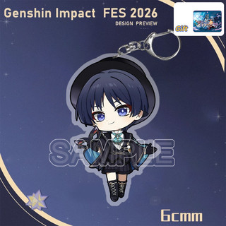 Genshin Impact FES 2026 Acrylic Figure Keychain 6CM Columbina Skirk Tartaglia Flins Arlecchino
