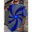 Áo thun nam họa tiết công nghệ Blue Vortex Thiết kế thoáng khí tay ngắn mùa hè Áo thường ngày