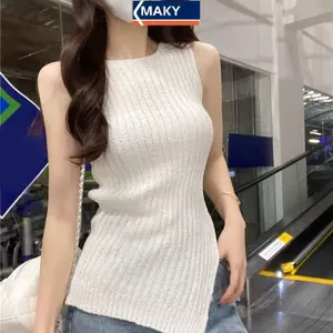 Camisole dệt kim thiết kế slim fit cho nữ, phù hợp mùa hè