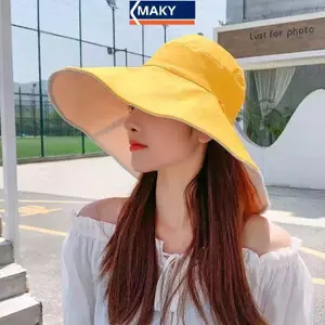 Mũ chống nắng rộng vành cho nữ - Chống tia UV, thoải mái đi bộ đường dài hay ở bãi biển, làm từ cotton thoáng khí